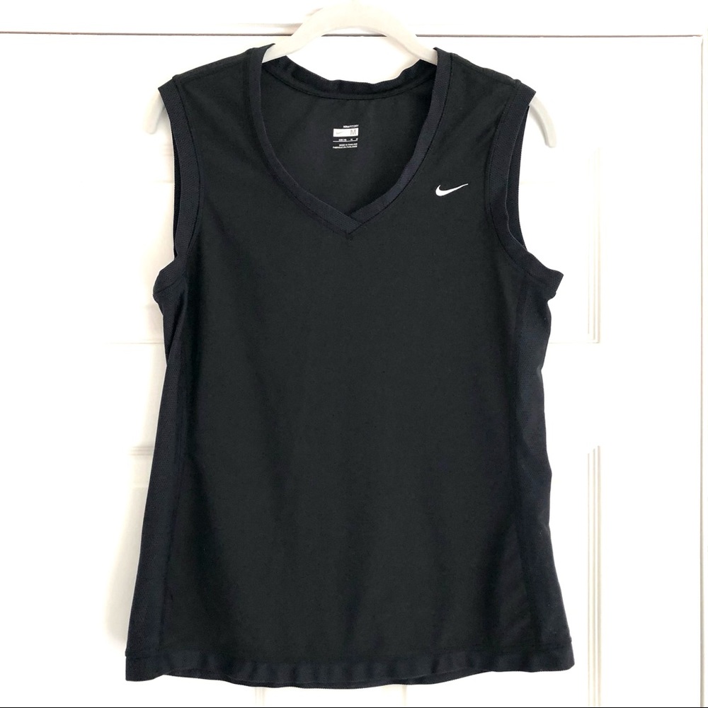 Nike Dri-FIT V-neck Tank in Black